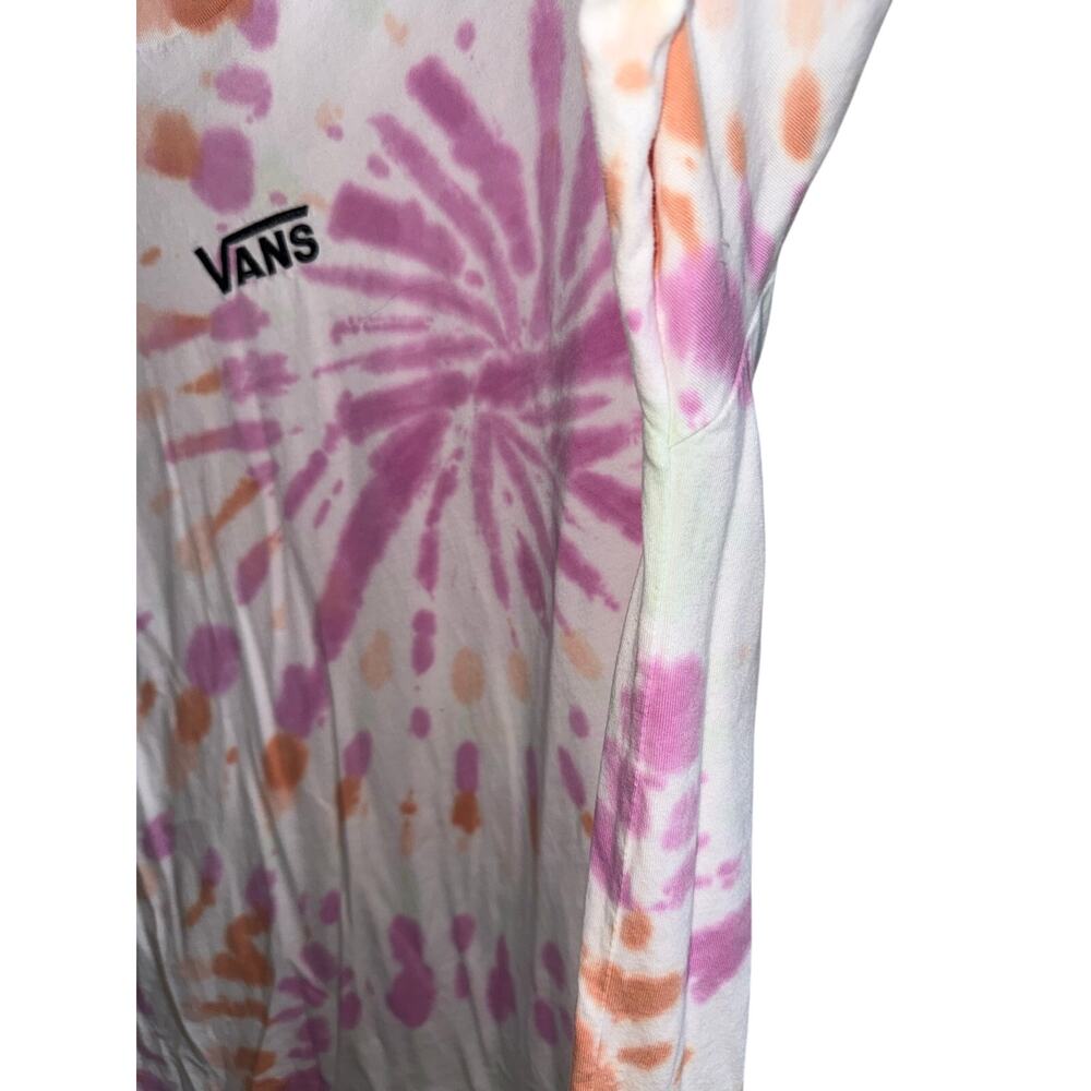 Vans Off The Wall Tie Dye T-Shirt Dress Spiral Pastel Peach Purple Mint Large - Picture 4 of 8